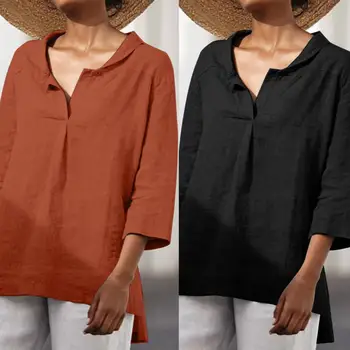 Жените риза 2022 Летни Дамски Обикновена ежедневни ризи с отложным яка, удобни пролетни блузи за почивка, блузи, дамски дрехи