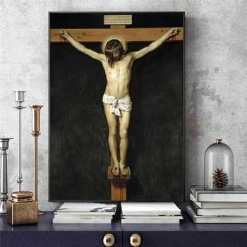 Христос Разпнат, Известни картини върху платно, Репродукции на стената, християнско монтиране на изкуството, платно, Стенни рисунки на Исус Куадроса