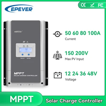 EPEVER MPPT 100A 80A 60A 50A Контролер за Зареждане на Слънчева Батерия 12V 24V 36V 48V Автоматичен Регулатор на Заряд на Батерията Max PV 150V 200V Tracer Серия AN