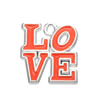 12 бр./лот Нова популярна романтична любов, окачване с orange емайл, няколко за подаръци, бижута, окачване