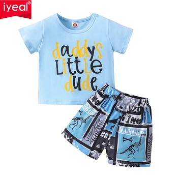 Летни памучни бебешки комплекти за отдих, спортни Комплекти за момчета, тениска + шорти, дрехи за деца, дрехи за малките момчета