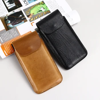 Мъжки колан за мобилен телефон от естествена кожа, поясная чанта за Samsung Galaxy S23 Ultra, калъф за телефон, чанти