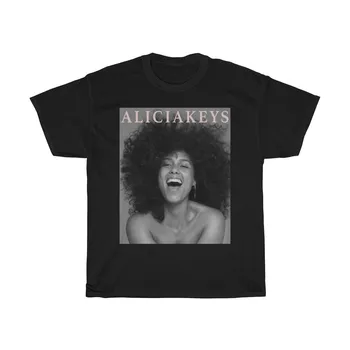 Тениска Alicia Keys Vintage Aesthetic Премиум-клас с кръгло деколте