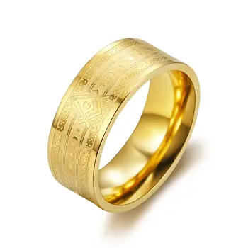 Мъжки пръстен с логото на Freemason AG от неръждаема стомана, масонское пръстен всевидящего око с диаметър 8 мм