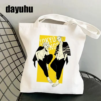 Чанта за пазаруване Tokyo Revengers Graphic Мъкна Harajuku Shopper Bag Дамски Холщовая Чанта През рамо Ulzzang Смешни Eco Голям капацитет