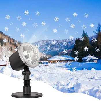 Коледни светлини за проектор, външен проектор снежинки, led коледни светлини, водоустойчив прожектор за сцена (штепсельная щепсел САЩ)