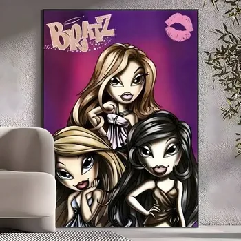 Красива кукла Bratz, плакат, Гореща корица на албума, Снимки, за стая, печат върху платно, Домашен стенен декор, подарък