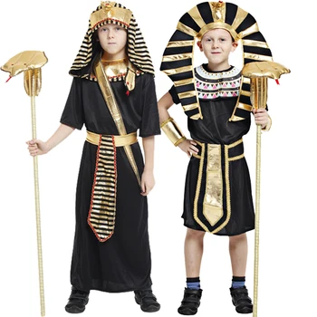 Семеен карнавал за момчета, костюм на принца на египетския фараон, костюмиран за cosplay, вечерни рокли