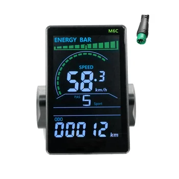 M6C Електрически Мотор LCD Дисплей Метър 24V-60V E Скутер панел LCD Цветен Екран с USB за Планински Електрически Велосипед (5PIN)