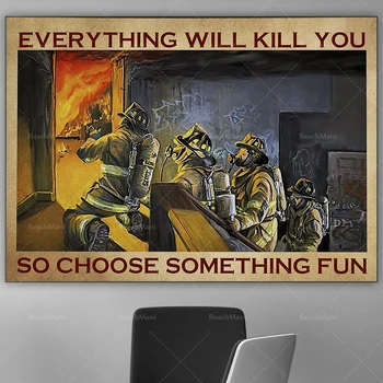 Всичко, което трябва пожарному, ще те убия, така че изберете някои интересни плакати, постери пожарникари, вдъхновяващи декорации за стените на къщата