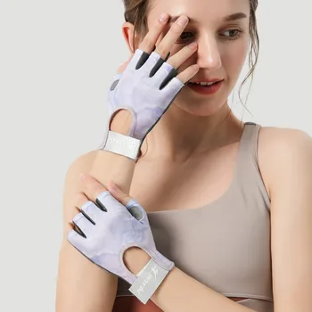 1 Чифт женски диша ръкавици за бодибилдинг с полупальцами, нескользящие велосипедни ръкавици, ръкавици за фитнес