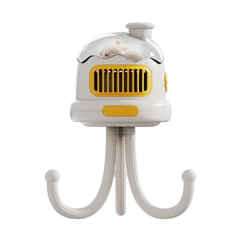 Преносим вентилатор за количка, която се презарежда чрез USB, Безшумен детски ръчно фен без остриета с клипсой на открито