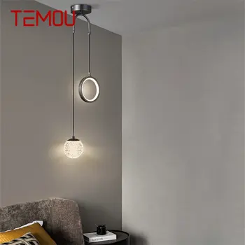 Модерна Черна мед полилей TEMOU LED 3 цвята, просто Творчески Декоративен Окачен лампа за дома спални