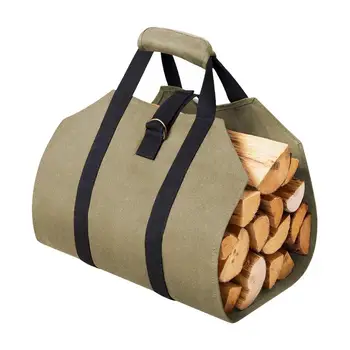 Чанта за носене на дърва за огрев, голяма чанта за носене на дърва, тежкотоварни титуляр за дърва за огрев, универсален държач за дървени трупи, за вътрешна и външна употреба