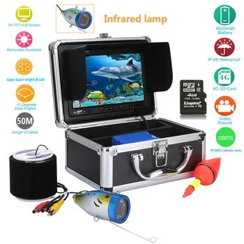 7-инчов видеорекордер, камера за търсене на риба 1000TVL, 12 бр., водоустойчива камера, камера за риболов, помещение за подводен риболов