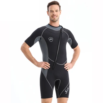 Нов 1,5 мм неопреновый водолазный костюм, едно парче топло трико с къс ръкав и слънцезащитен крем, костюм за сърф, Водни спортове, бански костюми за гмуркане 2023 г.