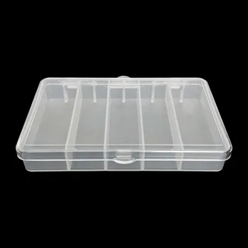 Пластмасова кутия за рибарски принадлежности Luya, преносим прозрачен калъф за рибарски инструменти на 5 мрежи Вътре пружинен кутия за стръв за риболов