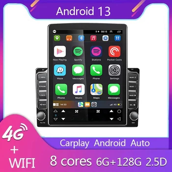 Android 13 Автомагнитола 2 Din 9,7 Инча GPS Видео Bluetooth FM-Рефлексен Линк 8G + 256G USB WiFi Carplay Android Auto MP5 Вертикален Екран