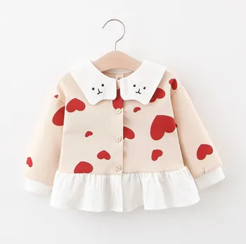 Модни детски яке, изработени от памук, пролетно-есенна дрехи за малките момичета, детски яке с принтом, яке за малки момичета, детски облекла от 1 до 4 години