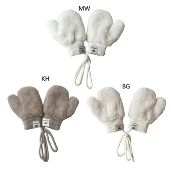 Меки детски ръкавици без пръсти, стилни окачени ръкавици от изкуствена кожа равин за деца K1KC