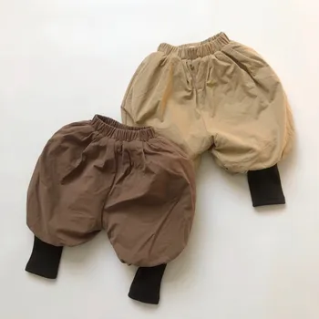 Зимни Нови Детски флисовые панталони за малки момчета и момичета, Обикновена Свободни ежедневни панталони от памук и плътно кадифе, детски топли зреещи