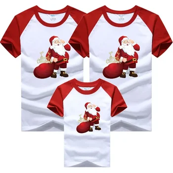 Прекрасни семейни тениски с Дядо Коледа, Памучни Коледни тениски за майки и Дъщери, Тениски за баща и син