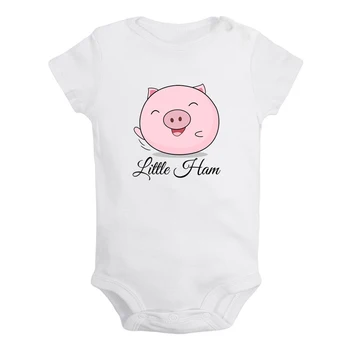 iDzn/ Ново детско боди Little Ham със забавна фигура, Сладък гащеризон за момчета и момичета, гащеризон с къс ръкав за новородено, Меки дрехи за новородени