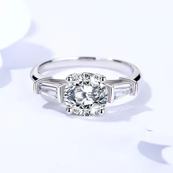 Пръстен Destiny Sansheng, женски пръстен от сребро 925 проба, Европейското и Американското лесно Луксозно прост пръстен с диамант Mosonite