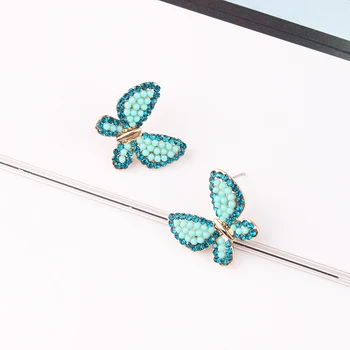 Дамски обеци-карамфил с кристали FY Стара Butterfly Изискан дизайн, вечерни модни обеци, подарък за Коледа за момиче