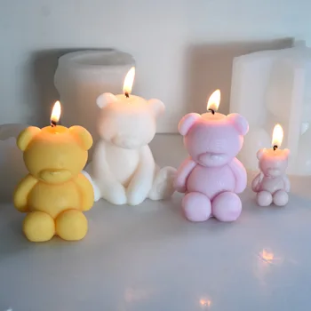 Южна Корея Силиконова форма за ароматна свещ Han Han sit stand bear 2023 комплект за изработка на свещи ръчно изработени със собствените си ръце украса за Instagram
