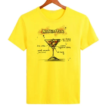 Тениска с принтом във формата на чаша за вино, на оригинални маркови мъжки тениски с къс ръкав, ежедневни удобна тениска Оверсайз B1-145