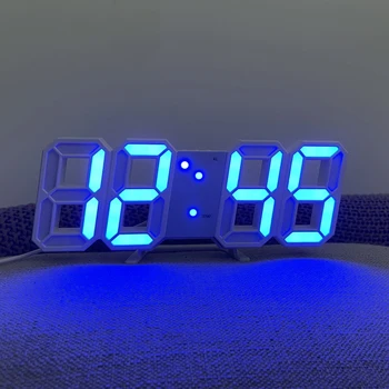 3D led цифров Часовник, светещи Модни Стенни Часовници, Богат творчески електронни часовници с USB конектор, декорация на дома