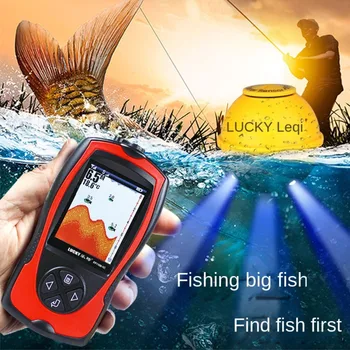 Акумулаторна батерия за безжичен сонар за риболов с радиус на действие на 100 м, портативен сонар, с оповещением за дълбочина на водата на 45 м.