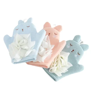 Сладко Корейски cartoony топката за детска баня с цвете, хавлиени ръкавици с двойна употреба, Баня кърпа, кърпи за баня, Детско мультяшное кърпи за баня