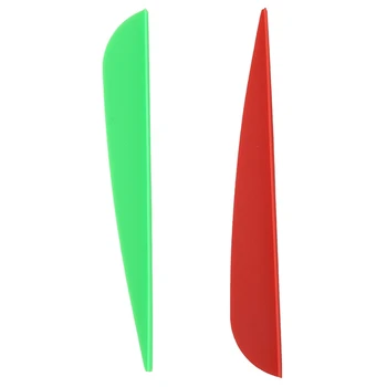 Новост-100шт остриета за стрели с 4-инчов пластмасови пера за стрели от лък със собствените си ръце - 50 бр зелен и 50 бр червени цветя