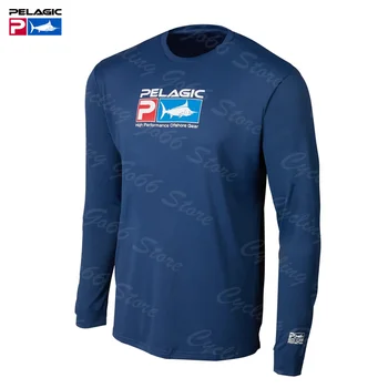 Риза за риболов PELAGIC Performance, САЩ, 4xl, Upf, Влагоотводящая облекло за риболов с защита от uv, мъжки летни бързо съхнещи блузи с дълъг ръкав