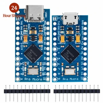 Pro Micro ATmega32U4 5V 16MHz ще Замени ATmega328 За Arduino TYPE-C На 2-ред Пинов конектор за Leonardo Mini Usb Interface Pro