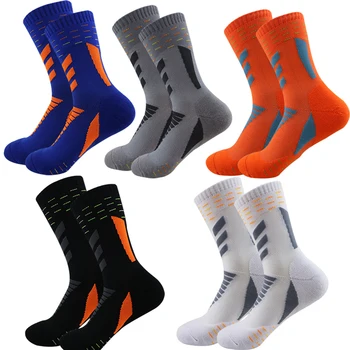 Нескользящие спортни и футболни чорапи, обикновена чорапи със средна дължина, мъжки футболни чорапи за възрастни, спортни чорапи от чист памук, със средна дължина
