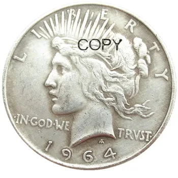 Монета-копие от мирно на американския долар 1964 година на издаване, сребърно покритие
