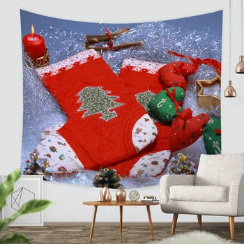 Коледен Гоблен, Коледни Чорапи под формата на Снежинки, Зимна нощ, Подвесная плат, Декорация за дома в камината, Коледна украса за дома на стената