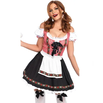 Женски традиционни костюми за Октоберфест, Баварска рокля Дирндль, Карнавал за бира момичета, маскарадное облечи за Хелоуин