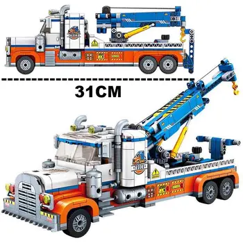 781PCS Технически Градски Транспорт Спасителна Кола Ремарке за Камион Строителни Блокове MOC Съберат Спортен Автомобил Тухли Играчки За Детски Подаръци