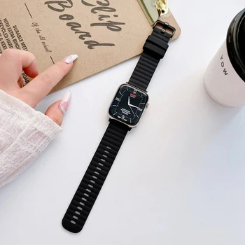 Вълнообразни силиконов ремък за Apple Watch Band 38/40/41 мм, 42/44/45/49 мм, аксесоари за спортни смарт часа, гривна iwatch Ultra series786