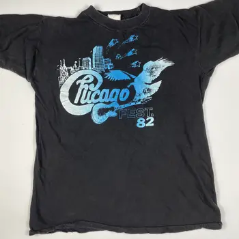 Ретро фестивал на Чикаго. Тениска с вр. 1982 г. 82', бутлегерская тениска за паркиране, малка