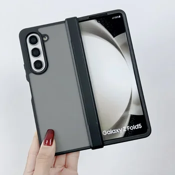 За Samsung Galaxy Z Fold 5 4 ZFold5 Калъф Приятен За Кожата Прозрачна Панта all inclusive Сгъваем устойчив на удари Защитен Мек Калъф