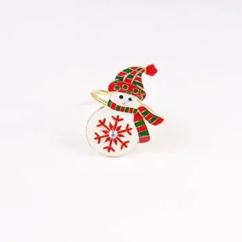 10шт Обтегач за салфетки във формата на снежен човек, метален пръстен за салфетки Дядо Коледа, пръстен за салфетки с анимационни герой, Хотел soft