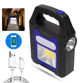 Z2 Преносим Слънчев фенер COB LED Работна лампа Водоустойчив авариен прожектор USB Акумулаторна ръчно фенерче за туризъм на открито, къмпинг