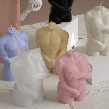 Силиконова форма за шоколад Мъжки и дамски форма за свещ с гол тяло, 3D форма за кубчета лед, корнизи бижута от смола, на сапун